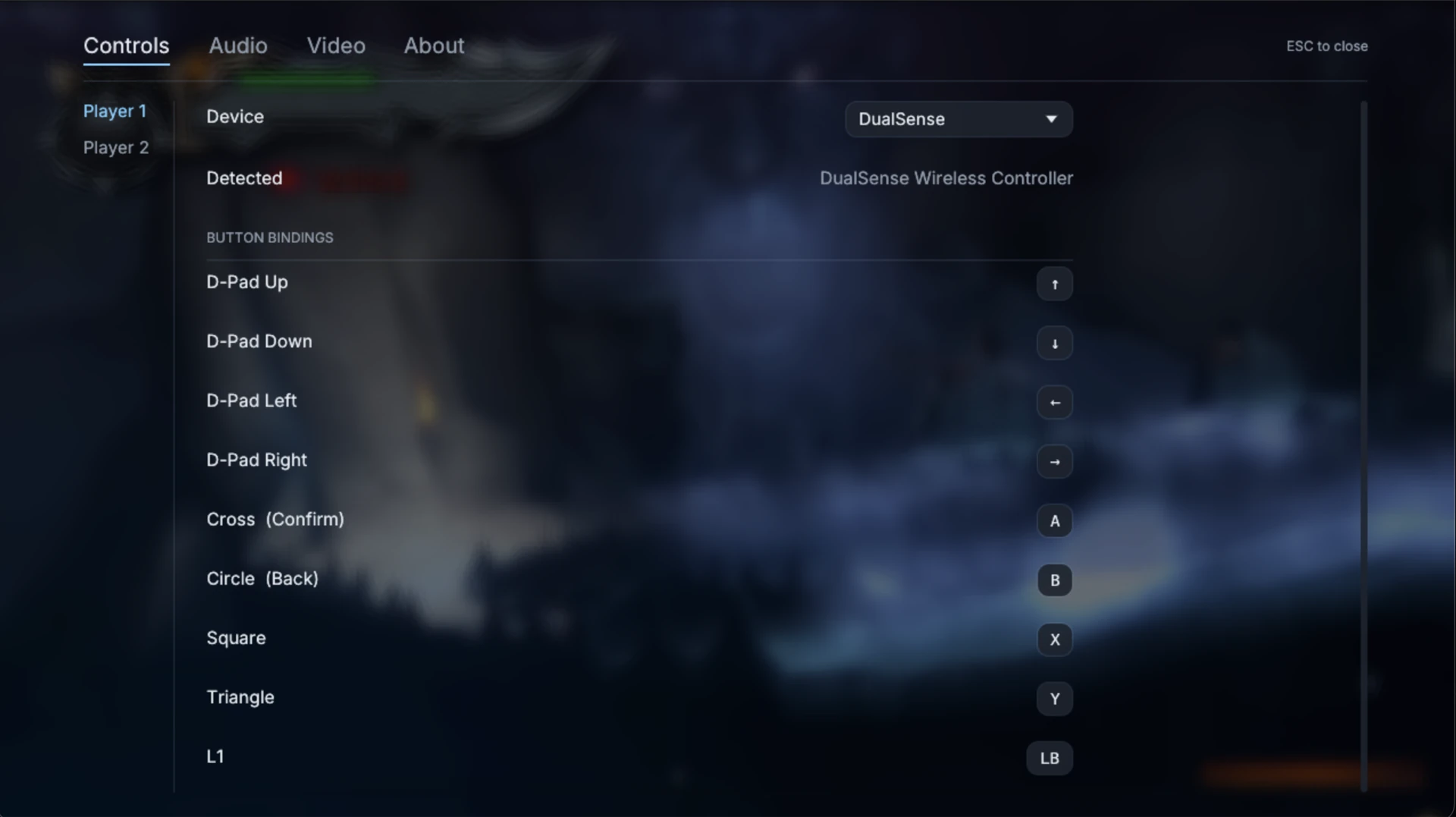 In-game options menu with liquid-glass styling over the running recompiled game